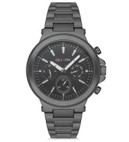 QUARK Qc-423Gn-1A METAL KASA ÇELİK KORDON MULTİFONKSİYON TAKVİMLİ ERKEK KOL SAATİ (Siyah)