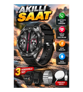 G58 Akıllı Saat 3 Kordonlu Kablosuz Şarjlı Bluetooth Sesli Görüşme ve Sağlık Takip Özellikli