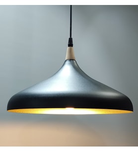 MYLİGHTS RETRO  RUSTİK SPOR MODERN METAL SARKIT AVİZE İSYAH  İÇİ ALTIN   (Siyah)