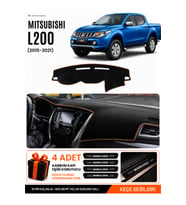 MITSUBISHI L200 (2015-2021) Uyumlu Torpido Örtüsü Torpido Kılıfı - Siyah Kahverengi