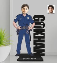 Kişiye Özel İsimli Polis Erkek Ahşap Biblo-1