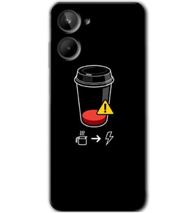 Realme 10 4G Kılıf HD Desen Baskılı Kılıf - Coffee Battery