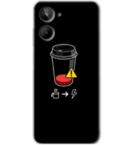 Realme 10 4G Kılıf HD Desen Baskılı Kılıf - Coffee Battery