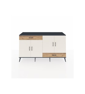Hyperion Konsol 5 Raflı 2 Çekmeceli 4 Kapaklı 176x44x99 Antrasit-Aytaşı/Çam
