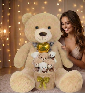 Sevgiliye Özel Premium Kalp Balonlu Deluxe Peluş Boz Ayıcık Buketi  90cm Peluş Ayı Arkadaşa Hediye