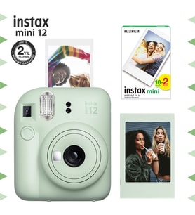 Instax mini 12 Yeşil Fotoğraf Makinesi-Çerçeve ve 20'li mini Film Seti