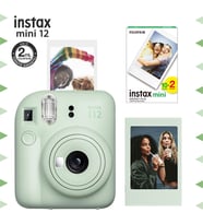 Instax mini 12 Yeşil Fotoğraf Makinesi-Çerçeve ve 20'li mini Film Seti