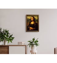 BK Home Mona Lisa Tasarımlı Doğal Masif Ahşap Çerçeveli Tablo 45x65cm-1