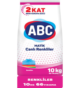Abc Matik Toz Çamaşır Deterjanı 10KG Canlı Renkler (66 Yıkama)