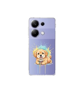 Redmi Note 13 ile Uyumlu Splash Köpek Tasarımlı Şeffaf Silikon Kılıf