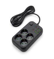 Çoklu Priz Uzatma Kablosu 4 Soket + 4 USB + 2 Type-C – Termal Akım Korumalı, Isıya Dayanıklı, Çocuk Korumalı Güvenli Priz 100-250V - Kablo Uzunluğu 2 Metredir (5690)