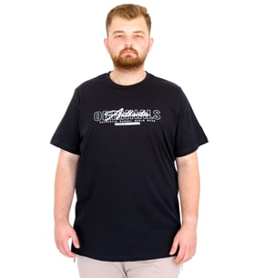 Mode XL Büyük Beden Erkek T-Shirt Bisiklet Yaka ORIGINALS U25038 Lacivert
