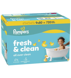 Prima Pampers Islak Havlu Mendil Fresh & Clean 80 Yaprak (9 Lu Set) 720 Yaprak