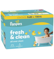 Prima Pampers Islak Havlu Mendil Fresh & Clean 80 Yaprak (9 Lu Set) 720 Yaprak