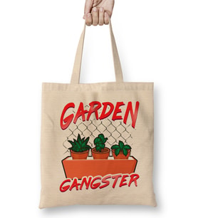 Cute & Funny Garden Gangster Planting Pun Bez Çanta Uzun Saplı