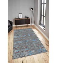 Dijital Baskılı Yıkanabilir Kaymaz Modern Renkli Salon Halısı Mutfak Halısı Yolluk ND-HY-1272 (Mavi)