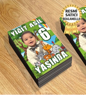 Kişiye Özel Resimli Magnet Safari2 Temalı 8x6 Cm 10 Adet (Yeşil)