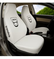Dacia Uyumlu Penye Kumaş Oto Koltuk Kılıfı Takımı - Ön Arka Servis Kullanımı (Beyaz)