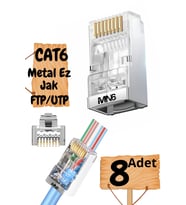 M117XF Cat6 jack/8 Adet-Metal EZ/Yeni Nesil rj45 cat6-8P/8C AÇIK UÇLU/Cat6 Konnektör