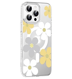Durukar® iPhone 15 Pro Floral Magsafe Kapak - Sarı