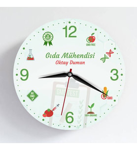 Gıda Mühendisine Hediye Kişiye Özel Duvar Saati