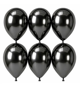 Koyu Gümüş Renk Lateks krom Balon (30 cm) - 6 Adet