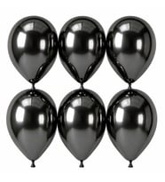 Koyu Gümüş Renk Lateks krom Balon (30 cm) - 6 Adet