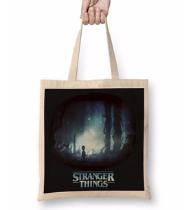 Stranger Things Black Bez Çanta Uzun Saplı