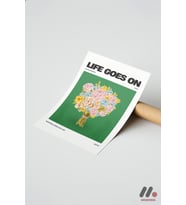Life Goes On Çiçek Posteri, Çerçevesiz Yüksek Kalite Duvar Afişi - Modern Ev
