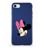 Apple iPhone 8 Soft Premier Kapak Minnie Mouse-B Tasarımlı Silikon Kılıf - Lacivert (Şeffaf)