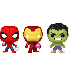 Funko Pocket Pop!: Marvel - Paskalya Örümcek Adam, Demir Adam Ve Hulk 3'Lü Paket (Krem)