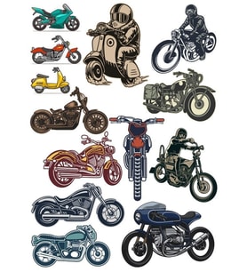 Motorcu Motorlar Sticker Set 15 Parça Telefon, Tablet, Defter, Laptop Sticker
