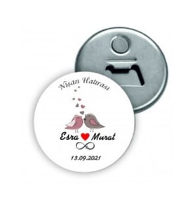 Kişiye Özel Açacaklı Düğün Magnet - Nişan Magnet - Söz Magnet