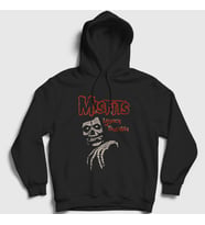 Presmono Unisex Siyah Brutality The Misfits Kapüşonlu Sweatshirt 174670tt