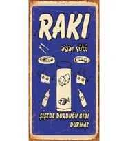 Rakı Aslan Sütü Retro Ahşap Poster Özel Koleksiyon Hbb