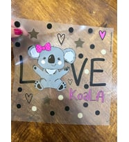 ÜTÜ İLE YAPIŞAN KOALA TRANSFER BASKI TİŞÖRT BASKI ARMA 24X24 CM