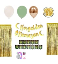  Ramazan Süsleri Led Işılı Perdeli Set 13 balonlu-