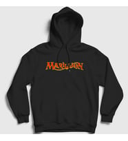 Presmono Unisex Siyah Logo Marillion Kapüşonlu Sweatshirt 162718tt
