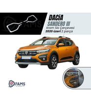 Dacia Sandero Krom Sis Çerçevesi 2 Parça 2020> Paslanmaz Çelik