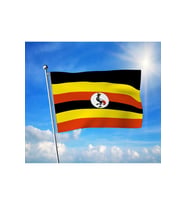 Uganda Bayrağı Premium Raşel Kumaş 100x150 cm