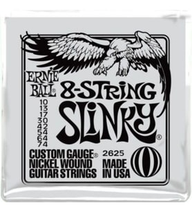 Ernie Ball P02625 Slinky Electric Nickel Wound 8 Telli 0.10 - 0.74 Elektro Gitar Teli
