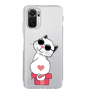 Xiaomi Redmi Note 10 4G  Kamera Korumalı Kapak Coolcat Tasarımlı Şeffaf  Kılıf