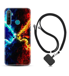 Realme 5i 5 Pro 6i 7 Pro 8 Kılıf Boyun Askılı Silikon Red Blue Leon 1714