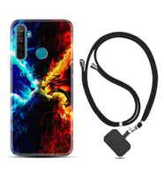 Realme 5i 5 Pro 6i 7 Pro 8 Kılıf Boyun Askılı Silikon Red Blue Leon 1714