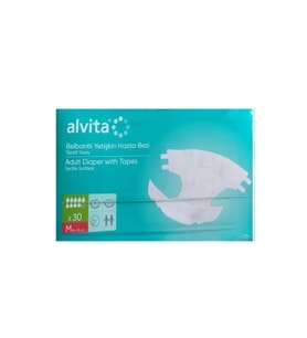 Alvita Tekstil Yüzeyli Belbantlı Hasta Bezi Medium 30'lu