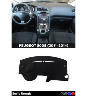 Peugeot 5008 (2011-2014) 3d Torpido Koruma Kılıfı - Ön Göğüs Kaplama - Siyah Şerit