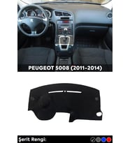 Peugeot 5008 (2011-2014) 3d Torpido Koruma Kılıfı - Ön Göğüs Kaplama - Siyah Şerit