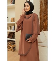 Hürrem Büyük Beden Abiye - Camel