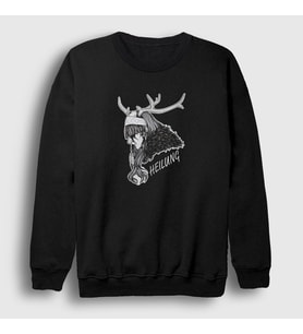 Presmono Unisex Siyah Maria Franz V2 Heilung Sweatshirt 407117tt