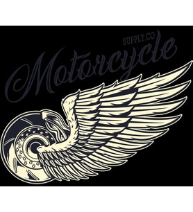 Kanatl? Motor Sticker 10x10 cmRenkli Sticker